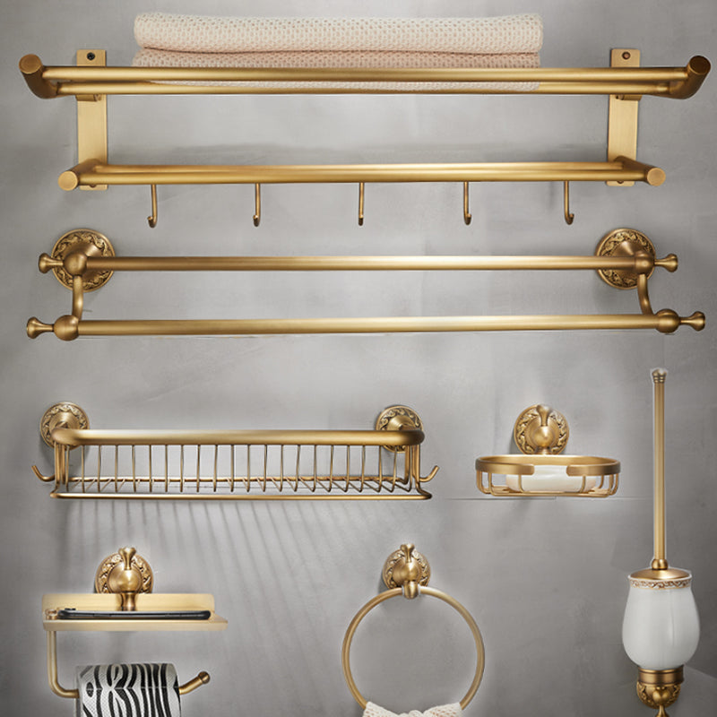 Modern Bathroom Accessory Kit Paper Holder Bath Shelf Gold Bath Hardware Set Clearhalo 'Bathroom Hardware Sets' 'Bathroom Hardware' 'Bathroom Remodel & Bathroom Fixtures' 'bathroom_hardware_sets' 'Home Improvement' 'home_improvement' 'home_improvement_bathroom_hardware_sets' 7159397