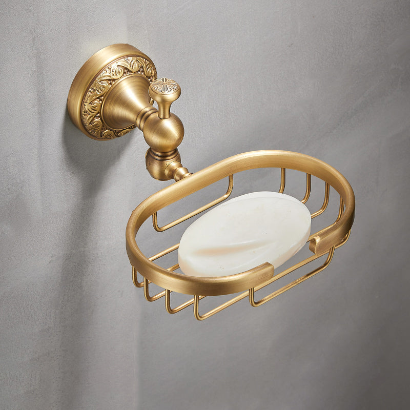 Modern Bathroom Accessory Kit Paper Holder Bath Shelf Gold Bath Hardware Set Soap Net Clearhalo 'Bathroom Hardware Sets' 'Bathroom Hardware' 'Bathroom Remodel & Bathroom Fixtures' 'bathroom_hardware_sets' 'Home Improvement' 'home_improvement' 'home_improvement_bathroom_hardware_sets' 7159399