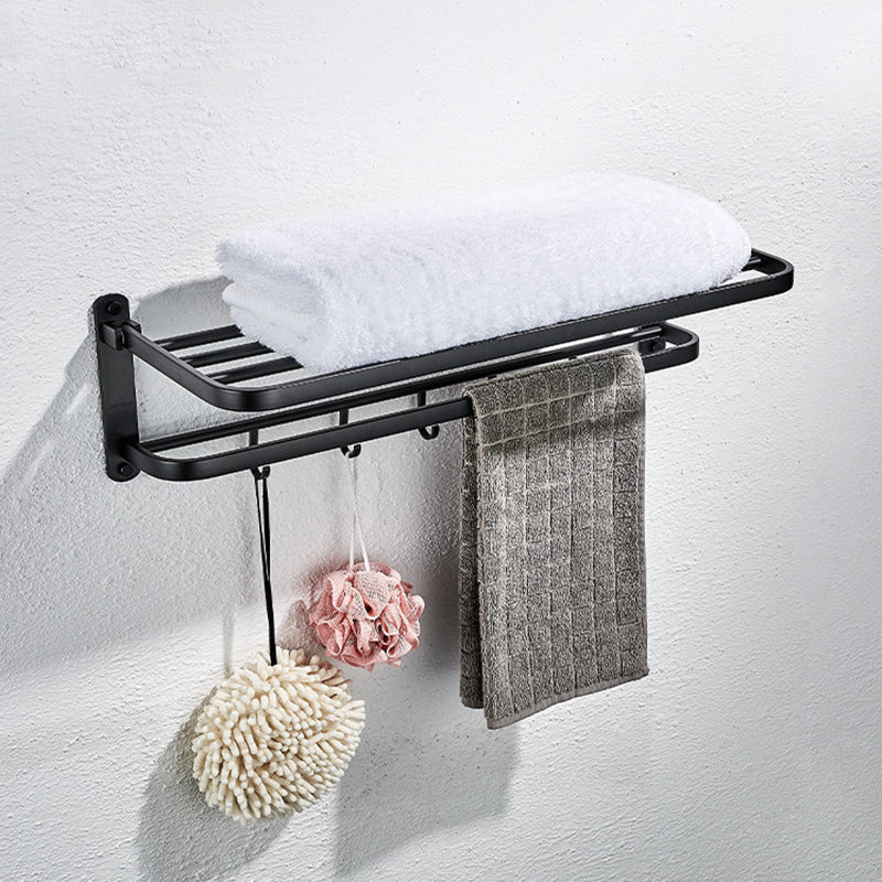 Modern Black Bathroom Accessory Kit Towel Bar Bath Shelf Bath Hardware Set Towel Rack Clearhalo 'Bathroom Hardware Sets' 'Bathroom Hardware' 'Bathroom Remodel & Bathroom Fixtures' 'bathroom_hardware_sets' 'Home Improvement' 'home_improvement' 'home_improvement_bathroom_hardware_sets' 7159449