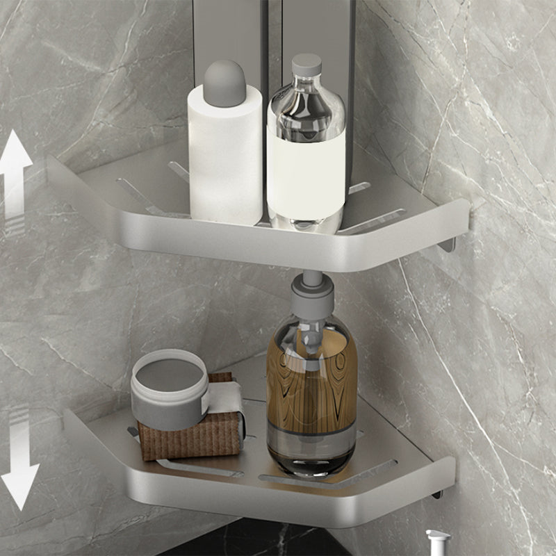 Modern Bath Hardware Set Silver Bath Shelf Towel Bar Bathroom Accessory Kit Clearhalo 'Bathroom Hardware Sets' 'Bathroom Hardware' 'Bathroom Remodel & Bathroom Fixtures' 'bathroom_hardware_sets' 'Home Improvement' 'home_improvement' 'home_improvement_bathroom_hardware_sets' 7159473