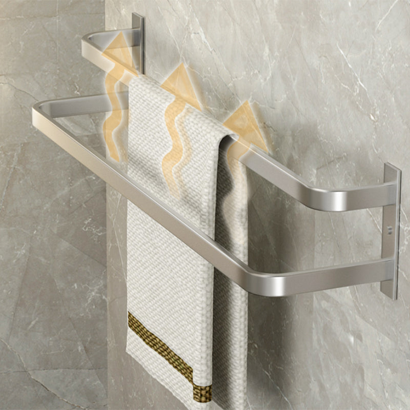 Modern Bath Hardware Set Silver Bath Shelf Towel Bar Bathroom Accessory Kit Clearhalo 'Bathroom Hardware Sets' 'Bathroom Hardware' 'Bathroom Remodel & Bathroom Fixtures' 'bathroom_hardware_sets' 'Home Improvement' 'home_improvement' 'home_improvement_bathroom_hardware_sets' 7159481