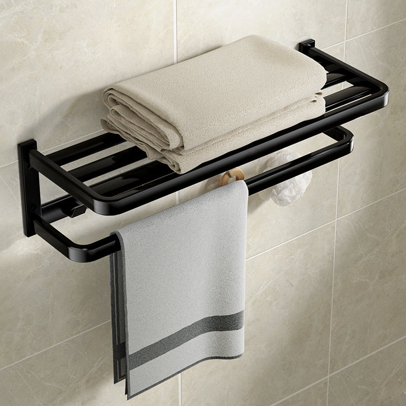 Modern Bathroom Set Towel Bar Paper Holder Black Bathroom Accessory Kit Towel Rack Clearhalo 'Bathroom Hardware Sets' 'Bathroom Hardware' 'Bathroom Remodel & Bathroom Fixtures' 'bathroom_hardware_sets' 'Home Improvement' 'home_improvement' 'home_improvement_bathroom_hardware_sets' 7159509