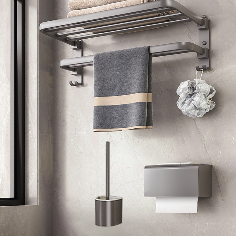 Modern Bath Hardware Set Towel Bar Paper Holder Grey Bathroom Accessory Kit 3-Piece Set (Toilet Brush) Clearhalo 'Bathroom Hardware Sets' 'Bathroom Hardware' 'Bathroom Remodel & Bathroom Fixtures' 'bathroom_hardware_sets' 'Home Improvement' 'home_improvement' 'home_improvement_bathroom_hardware_sets' 7159565