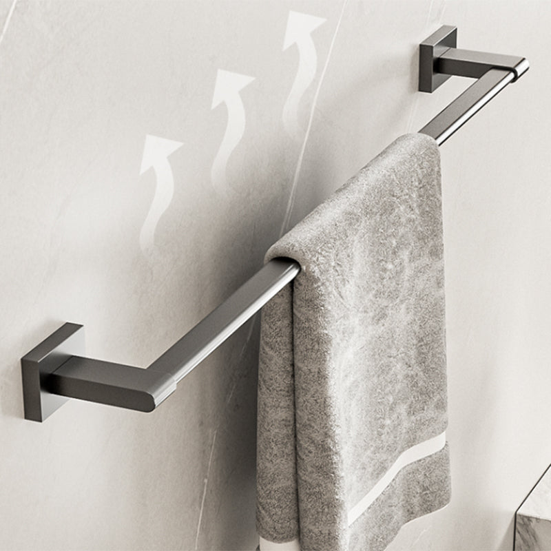 Modern Bathroom Accessory Kit Bath Shelf Towel Bar Grey Bath Hardware Set Clearhalo 'Bathroom Hardware Sets' 'Bathroom Hardware' 'Bathroom Remodel & Bathroom Fixtures' 'bathroom_hardware_sets' 'Home Improvement' 'home_improvement' 'home_improvement_bathroom_hardware_sets' 7159580