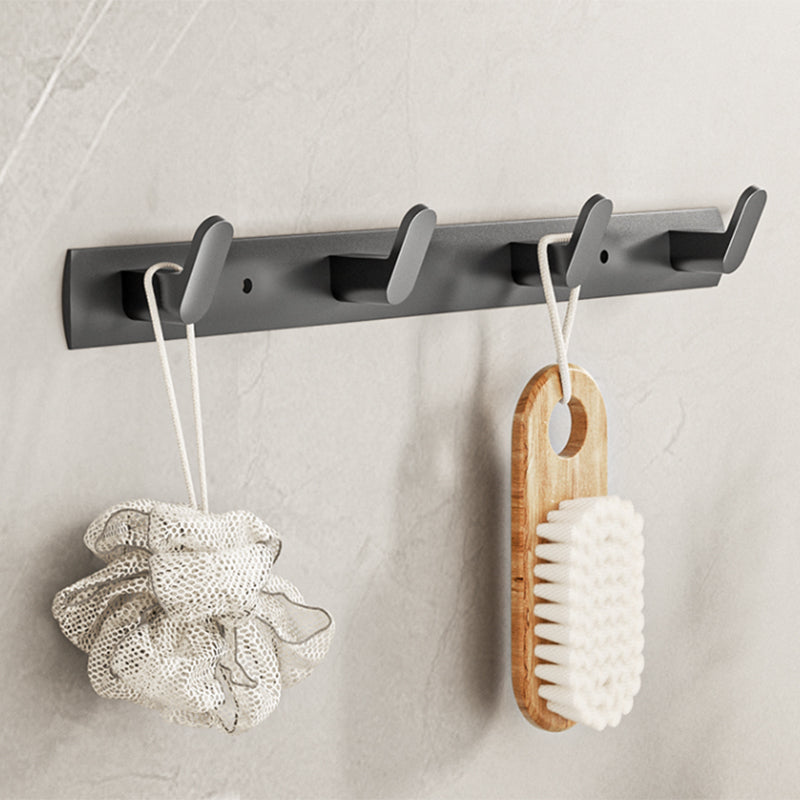 Modern Bathroom Accessory Kit Bath Shelf Towel Bar Grey Bath Hardware Set Clearhalo 'Bathroom Hardware Sets' 'Bathroom Hardware' 'Bathroom Remodel & Bathroom Fixtures' 'bathroom_hardware_sets' 'Home Improvement' 'home_improvement' 'home_improvement_bathroom_hardware_sets' 7159585