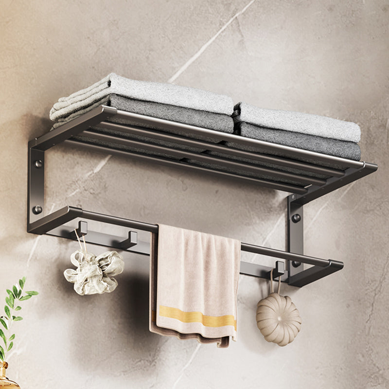 Modern Bathroom Accessory Kit Bath Shelf Towel Bar Grey Bath Hardware Set Clearhalo 'Bathroom Hardware Sets' 'Bathroom Hardware' 'Bathroom Remodel & Bathroom Fixtures' 'bathroom_hardware_sets' 'Home Improvement' 'home_improvement' 'home_improvement_bathroom_hardware_sets' 7159586