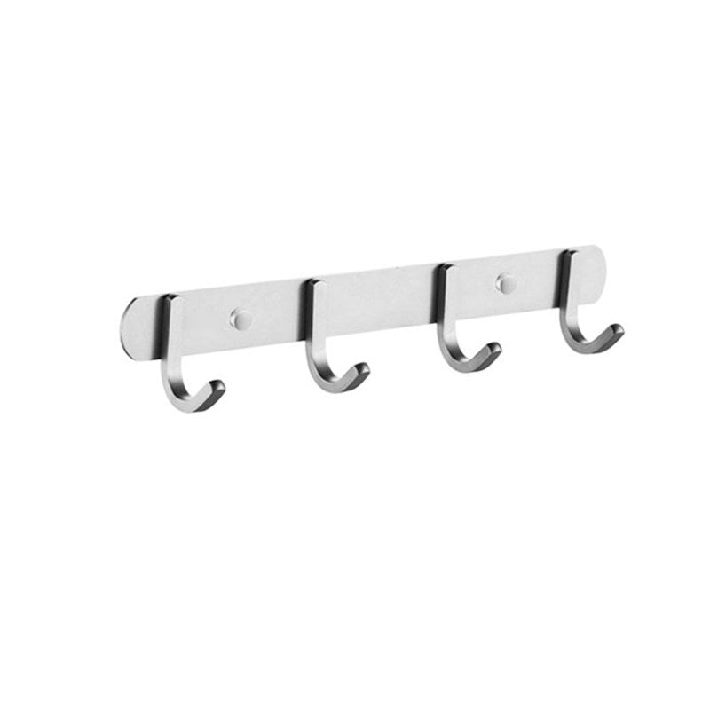 Modern Bathroom Set Paper Holder Bath Shelf Stainless Steel Bathroom Accessory Kit Row Hook (4 Rows) Clearhalo 'Bathroom Hardware Sets' 'Bathroom Hardware' 'Bathroom Remodel & Bathroom Fixtures' 'bathroom_hardware_sets' 'Home Improvement' 'home_improvement' 'home_improvement_bathroom_hardware_sets' 7159606