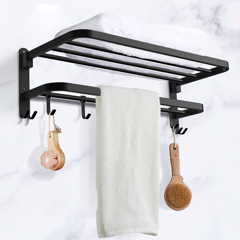 Modern Bathroom Set Towel Bar Bath Shelf Bathroom Accessories Hardware Set Black Towel Rack Clearhalo 'Bathroom Hardware Sets' 'Bathroom Hardware' 'Bathroom Remodel & Bathroom Fixtures' 'bathroom_hardware_sets' 'Home Improvement' 'home_improvement' 'home_improvement_bathroom_hardware_sets' 7159619