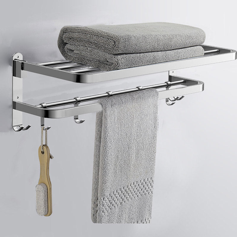 Modern Bathroom Set Towel Bar Bath Shelf Bathroom Accessories Hardware Set Silver Towel Rack Clearhalo 'Bathroom Hardware Sets' 'Bathroom Hardware' 'Bathroom Remodel & Bathroom Fixtures' 'bathroom_hardware_sets' 'Home Improvement' 'home_improvement' 'home_improvement_bathroom_hardware_sets' 7159622