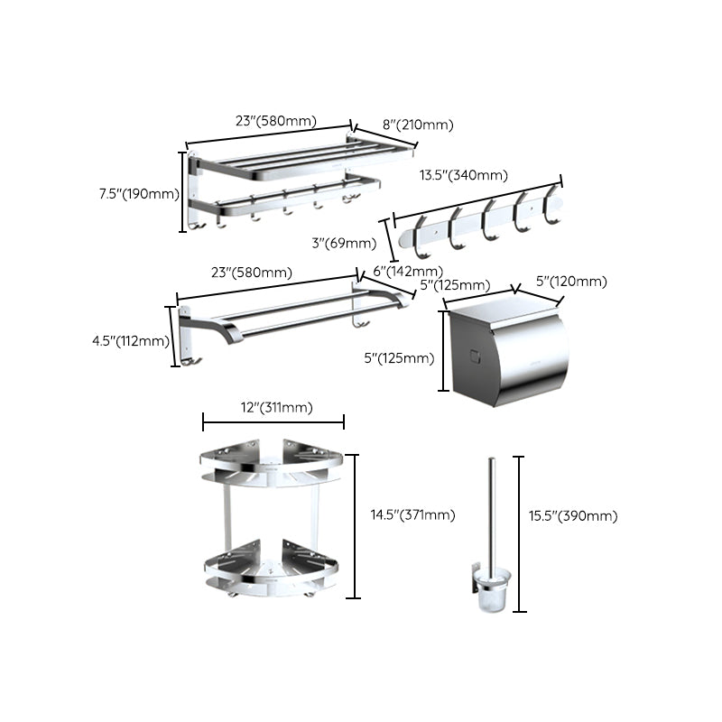 Modern Bathroom Set Towel Bar Bath Shelf Bathroom Accessories Hardware Set Clearhalo 'Bathroom Hardware Sets' 'Bathroom Hardware' 'Bathroom Remodel & Bathroom Fixtures' 'bathroom_hardware_sets' 'Home Improvement' 'home_improvement' 'home_improvement_bathroom_hardware_sets' 7159630