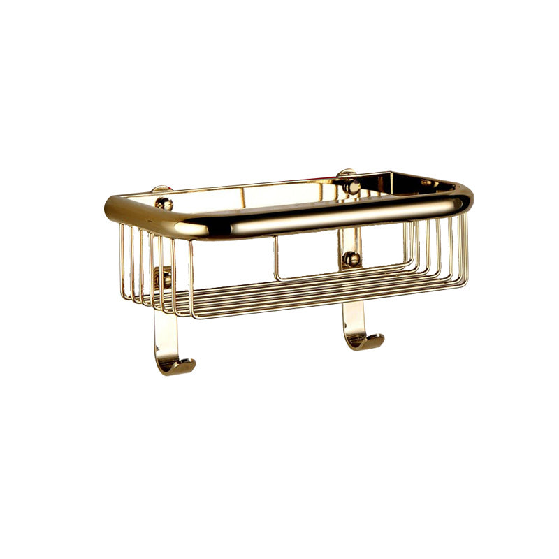 Polished Gold 4 Piece Bathroom Accessory Set Brass Bathroom Hardware Bath Shelf Clearhalo 'Bathroom Hardware Sets' 'Bathroom Hardware' 'Bathroom Remodel & Bathroom Fixtures' 'bathroom_hardware_sets' 'Home Improvement' 'home_improvement' 'home_improvement_bathroom_hardware_sets' 7159681