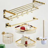 Traditional Brass Bathroom Accessory Set Polished Metal Bathroom Hardware Clearhalo 'Bathroom Hardware Sets' 'Bathroom Hardware' 'Bathroom Remodel & Bathroom Fixtures' 'bathroom_hardware_sets' 'Home Improvement' 'home_improvement' 'home_improvement_bathroom_hardware_sets' 7159725