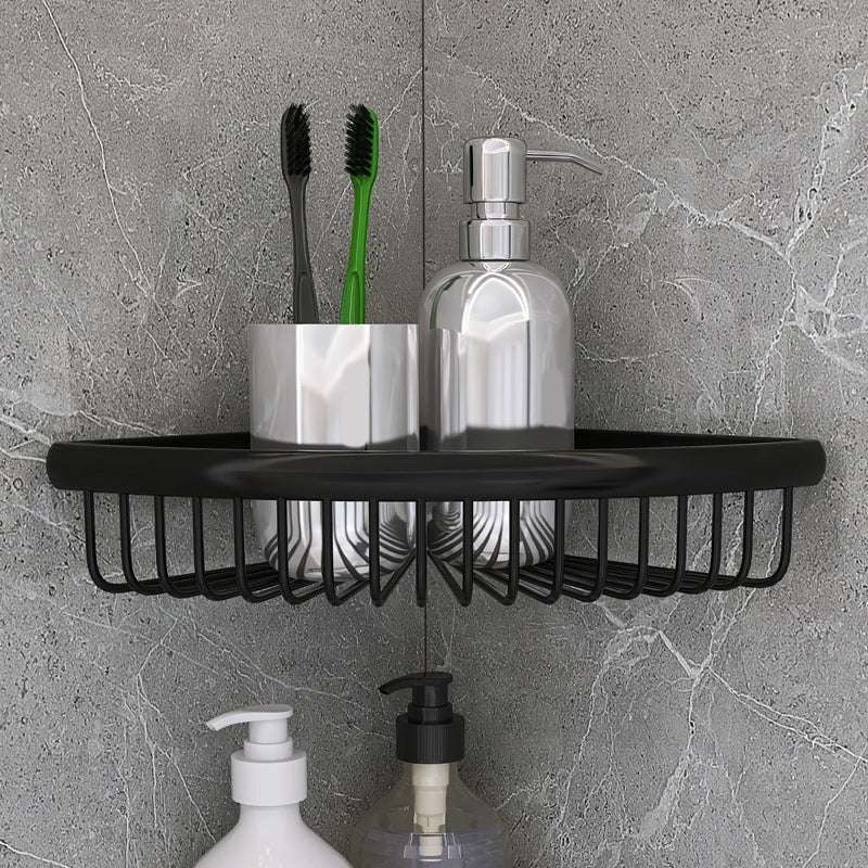 Matte Metal Bathroom Accessory Set 2 Piece Modern Bath Shelf Black 1 Piece Drill and Screw mount Clearhalo 'Bathroom Hardware Sets' 'Bathroom Hardware' 'Bathroom Remodel & Bathroom Fixtures' 'bathroom_hardware_sets' 'Home Improvement' 'home_improvement' 'home_improvement_bathroom_hardware_sets' 7159745