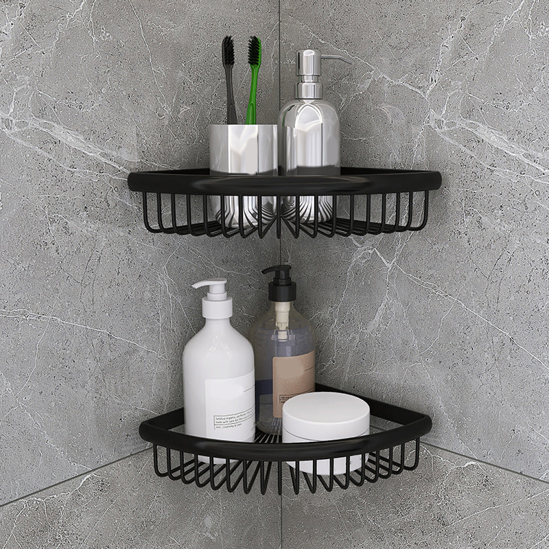 Matte Metal Bathroom Accessory Set 2 Piece Modern Bath Shelf Clearhalo 'Bathroom Hardware Sets' 'Bathroom Hardware' 'Bathroom Remodel & Bathroom Fixtures' 'bathroom_hardware_sets' 'Home Improvement' 'home_improvement' 'home_improvement_bathroom_hardware_sets' 7159746