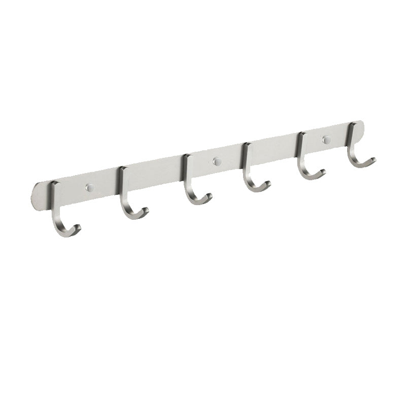 7 Piece Bathroom Accessory Set Modern Aluminum Bathroom Set in Silver Towel/Robe Hook Clearhalo 'Bathroom Hardware Sets' 'Bathroom Hardware' 'Bathroom Remodel & Bathroom Fixtures' 'bathroom_hardware_sets' 'Home Improvement' 'home_improvement' 'home_improvement_bathroom_hardware_sets' 7159768