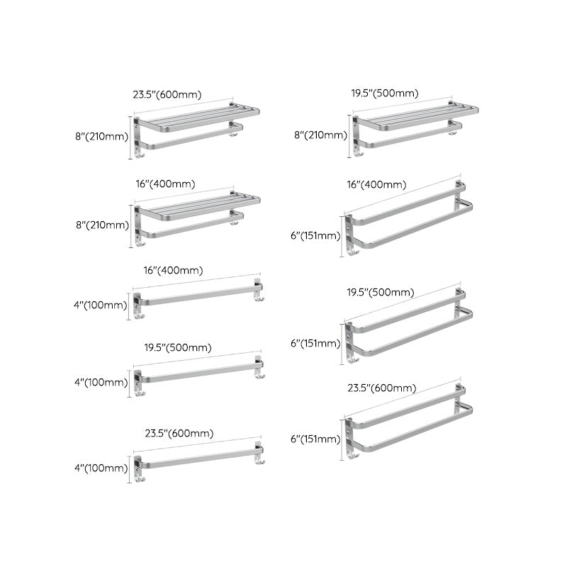 Conjunto de hardware de baño moderno conjunto de accesorios de baño de  aluminio gris - clearhalo