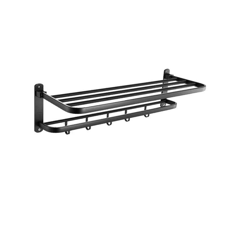 Modern Bathroom Accessory Set Metal Bathroom Hardware in Matte Black Towel Rack Clearhalo 'Bathroom Hardware Sets' 'Bathroom Hardware' 'Bathroom Remodel & Bathroom Fixtures' 'bathroom_hardware_sets' 'Home Improvement' 'home_improvement' 'home_improvement_bathroom_hardware_sets' 7159793