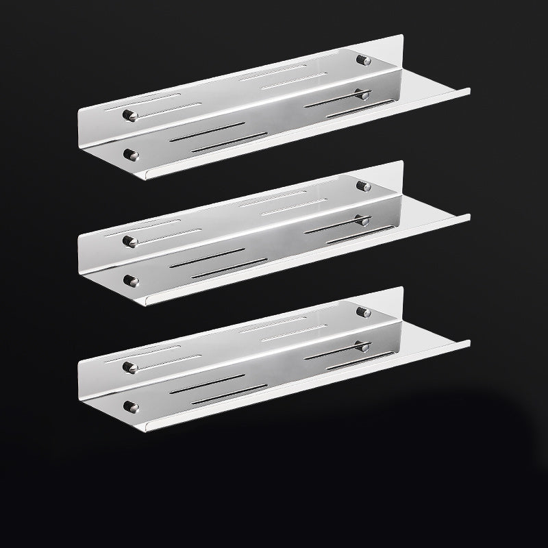 Modernism Rectangular Bath Shelf in Stainless Steel Polished Chrome Bathroom Hardware Set 16" 3 Piece Set Clearhalo 'Bathroom Hardware Sets' 'Bathroom Hardware' 'Bathroom Remodel & Bathroom Fixtures' 'bathroom_hardware_sets' 'Home Improvement' 'home_improvement' 'home_improvement_bathroom_hardware_sets' 7159893