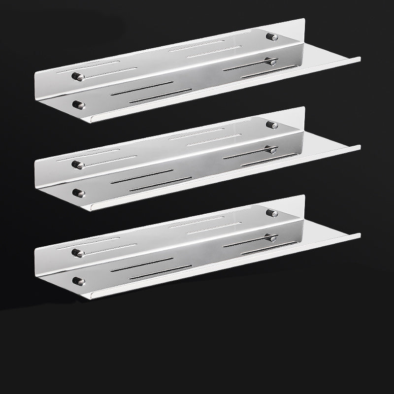 Modernism Rectangular Bath Shelf in Stainless Steel Polished Chrome Bathroom Hardware Set 23.5" 3 Piece Set Clearhalo 'Bathroom Hardware Sets' 'Bathroom Hardware' 'Bathroom Remodel & Bathroom Fixtures' 'bathroom_hardware_sets' 'Home Improvement' 'home_improvement' 'home_improvement_bathroom_hardware_sets' 7159896