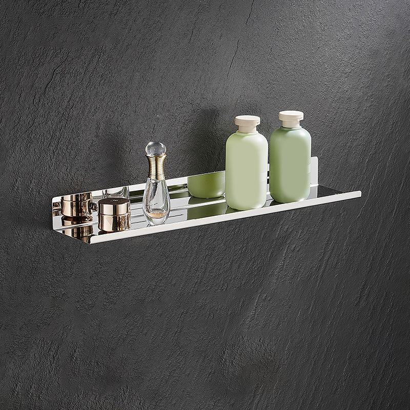 Modernism Rectangular Bath Shelf in Stainless Steel Polished Chrome Bathroom Hardware Set 16" 1 Piece Clearhalo 'Bathroom Hardware Sets' 'Bathroom Hardware' 'Bathroom Remodel & Bathroom Fixtures' 'bathroom_hardware_sets' 'Home Improvement' 'home_improvement' 'home_improvement_bathroom_hardware_sets' 7159900