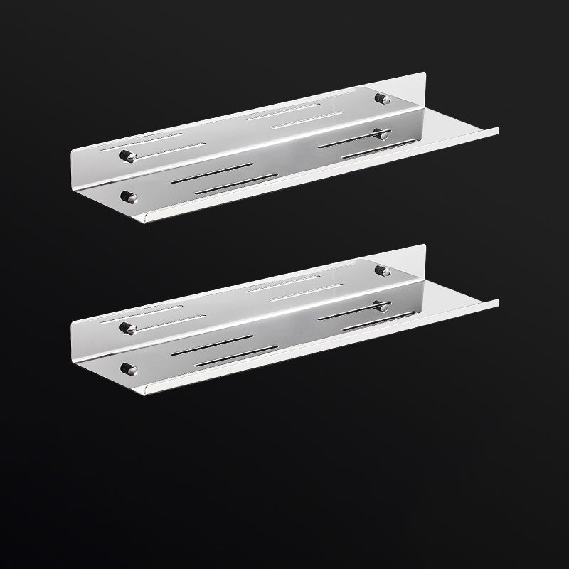 Modernism Rectangular Bath Shelf in Stainless Steel Polished Chrome Bathroom Hardware Set 20" 2 Piece Set Clearhalo 'Bathroom Hardware Sets' 'Bathroom Hardware' 'Bathroom Remodel & Bathroom Fixtures' 'bathroom_hardware_sets' 'Home Improvement' 'home_improvement' 'home_improvement_bathroom_hardware_sets' 7159910