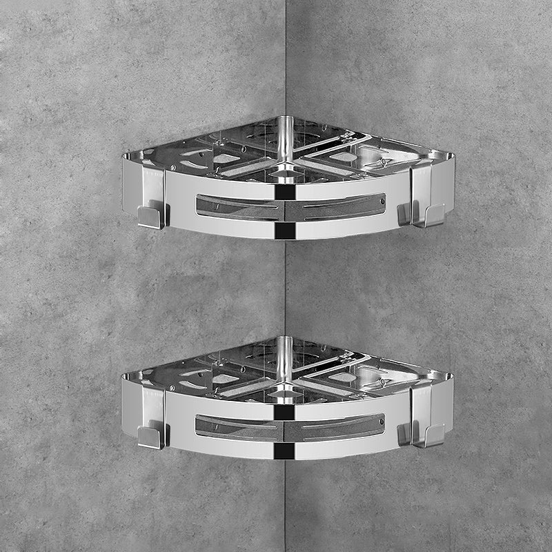 Stainless Steel Bathroom Hardware Set Modern 3 Piece Bath Shelf 2 Piece Set Bath Shelf (12"L ) Clearhalo 'Bathroom Hardware Sets' 'Bathroom Hardware' 'Bathroom Remodel & Bathroom Fixtures' 'bathroom_hardware_sets' 'Home Improvement' 'home_improvement' 'home_improvement_bathroom_hardware_sets' 7160073