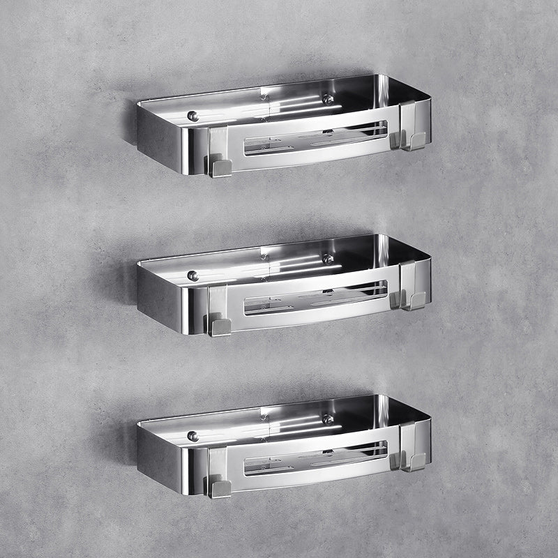 Stainless Steel Bathroom Hardware Set Modern 3 Piece Bath Shelf 3 Piece Set Square Bath Shelf Clearhalo 'Bathroom Hardware Sets' 'Bathroom Hardware' 'Bathroom Remodel & Bathroom Fixtures' 'bathroom_hardware_sets' 'Home Improvement' 'home_improvement' 'home_improvement_bathroom_hardware_sets' 7160076