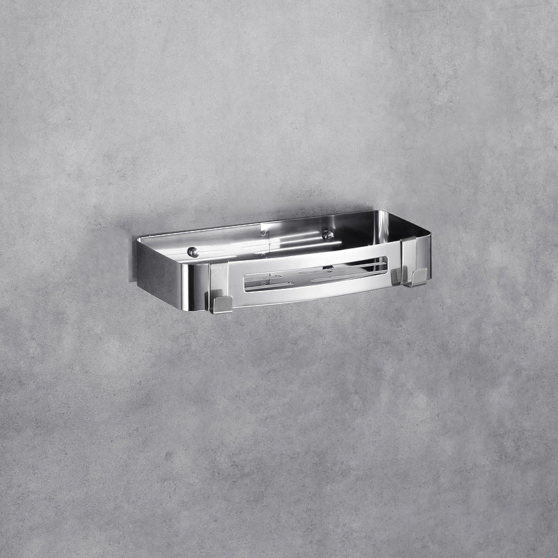 Stainless Steel Bathroom Hardware Set Modern 3 Piece Bath Shelf 1 Piece Square Bath Shelf Clearhalo 'Bathroom Hardware Sets' 'Bathroom Hardware' 'Bathroom Remodel & Bathroom Fixtures' 'bathroom_hardware_sets' 'Home Improvement' 'home_improvement' 'home_improvement_bathroom_hardware_sets' 7160077