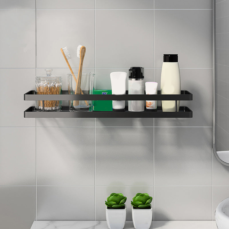 2 Piece Bath Shelf in Matte Black Metal Bathroom Hardware Set 1 Piece Bath Shelf (20"L ) Clearhalo 'Bathroom Hardware Sets' 'Bathroom Hardware' 'Bathroom Remodel & Bathroom Fixtures' 'bathroom_hardware_sets' 'Home Improvement' 'home_improvement' 'home_improvement_bathroom_hardware_sets' 7160108