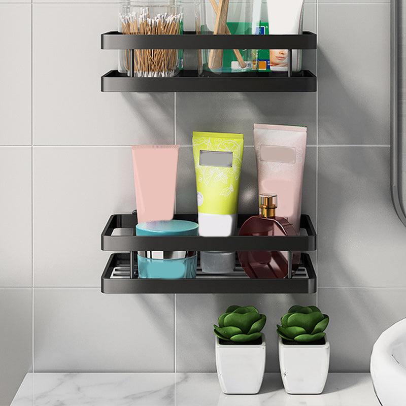 2 Piece Bath Shelf in Matte Black Metal Bathroom Hardware Set 2 Piece Set Bath Shelf (8"L ) Clearhalo 'Bathroom Hardware Sets' 'Bathroom Hardware' 'Bathroom Remodel & Bathroom Fixtures' 'bathroom_hardware_sets' 'Home Improvement' 'home_improvement' 'home_improvement_bathroom_hardware_sets' 7160124