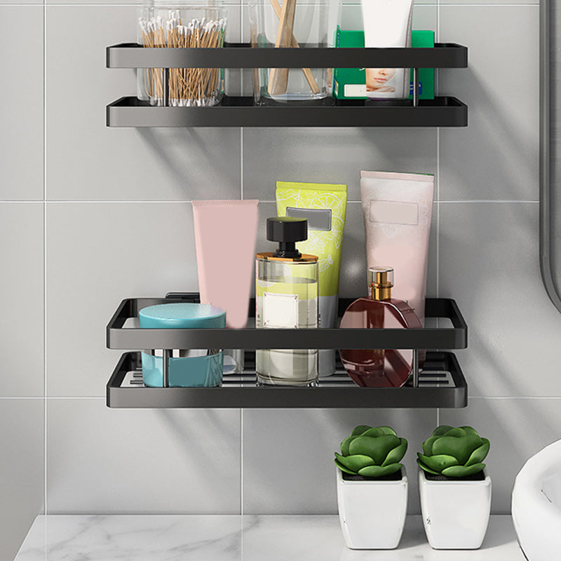 2 Piece Bath Shelf in Matte Black Metal Bathroom Hardware Set 2 Piece Set Bath Shelf (10"L ) Clearhalo 'Bathroom Hardware Sets' 'Bathroom Hardware' 'Bathroom Remodel & Bathroom Fixtures' 'bathroom_hardware_sets' 'Home Improvement' 'home_improvement' 'home_improvement_bathroom_hardware_sets' 7160125