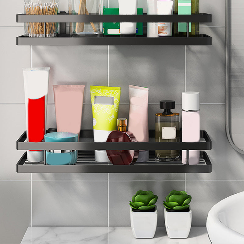 2 Piece Bath Shelf in Matte Black Metal Bathroom Hardware Set 2 Piece Set Bath Shelf (14"L ) Clearhalo 'Bathroom Hardware Sets' 'Bathroom Hardware' 'Bathroom Remodel & Bathroom Fixtures' 'bathroom_hardware_sets' 'Home Improvement' 'home_improvement' 'home_improvement_bathroom_hardware_sets' 7160126