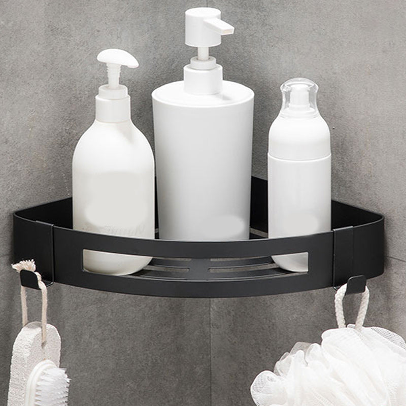 Contemporary 2/3-Piece Bathroom Accessory Set Geometric Bath Shelf in Stainless Steel Black 1 Piece Triangle Clearhalo 'Bathroom Hardware Sets' 'Bathroom Hardware' 'Bathroom Remodel & Bathroom Fixtures' 'bathroom_hardware_sets' 'Home Improvement' 'home_improvement' 'home_improvement_bathroom_hardware_sets' 7160136