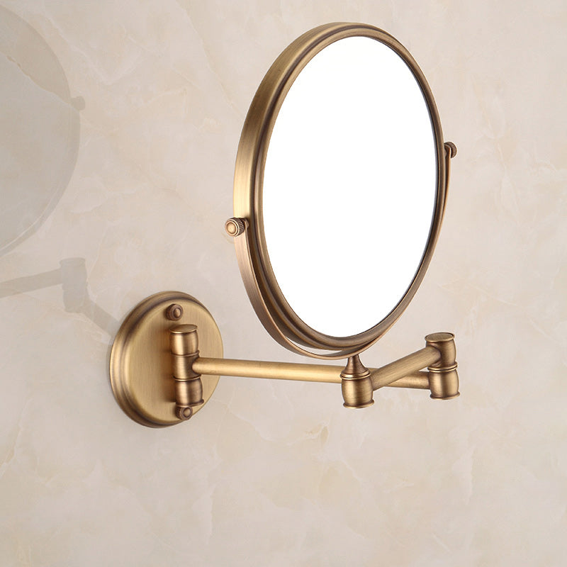 Brushed Brass 4-Piece Bathroom Accessory Set Vintage Bronze Bath Shelf/Towel Bar Mirror Clearhalo 'Bathroom Hardware Sets' 'Bathroom Hardware' 'Bathroom Remodel & Bathroom Fixtures' 'bathroom_hardware_sets' 'Home Improvement' 'home_improvement' 'home_improvement_bathroom_hardware_sets' 7160191