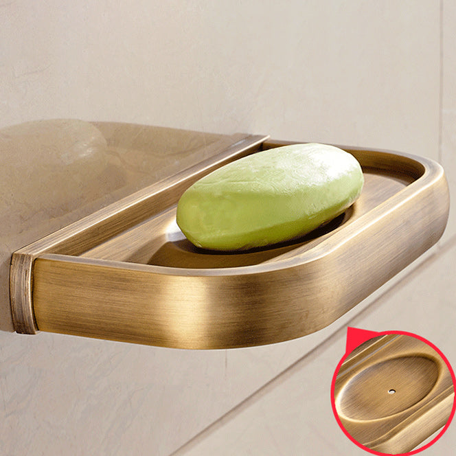 Brushed Brass 4-Piece Bathroom Accessory Set Vintage Bronze Bath Shelf/Towel Bar Clearhalo 'Bathroom Hardware Sets' 'Bathroom Hardware' 'Bathroom Remodel & Bathroom Fixtures' 'bathroom_hardware_sets' 'Home Improvement' 'home_improvement' 'home_improvement_bathroom_hardware_sets' 7160201