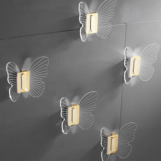 Modern Brass Bathroom Accessory Set Acrylic Butterfly Themed Robe Hooks Clearhalo 'Bathroom Hardware Sets' 'Bathroom Hardware' 'Bathroom Remodel & Bathroom Fixtures' 'bathroom_hardware_sets' 'Home Improvement' 'home_improvement' 'home_improvement_bathroom_hardware_sets' 7160310