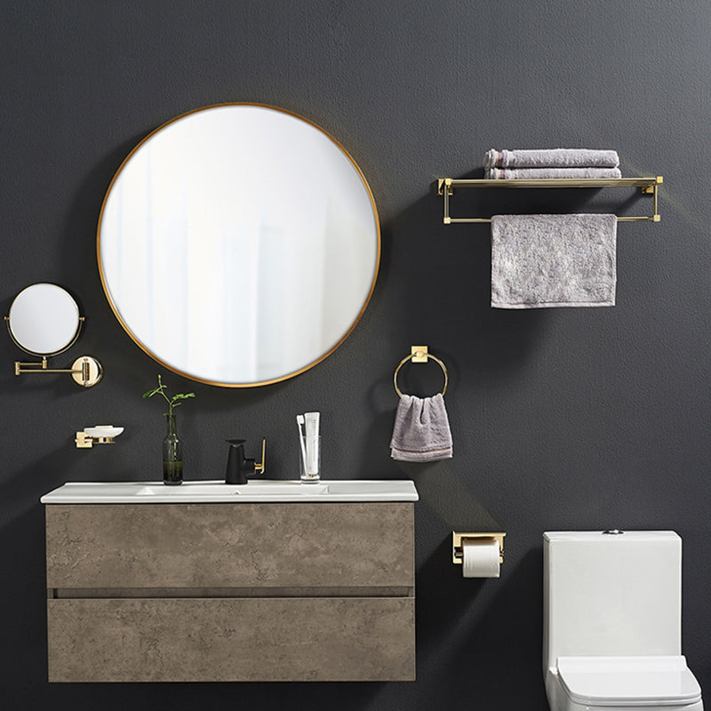 Polished Brass Classic Bathroom Accessory with Bath Shelf/Towel Bar & Paper Holder Clearhalo 'Bathroom Hardware Sets' 'Bathroom Hardware' 'Bathroom Remodel & Bathroom Fixtures' 'bathroom_hardware_sets' 'Home Improvement' 'home_improvement' 'home_improvement_bathroom_hardware_sets' 7160335