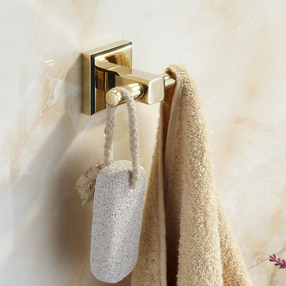 Polished Brass Classic Bathroom Accessory with Bath Shelf/Towel Bar & Paper Holder Towel/Robe Hook Clearhalo 'Bathroom Hardware Sets' 'Bathroom Hardware' 'Bathroom Remodel & Bathroom Fixtures' 'bathroom_hardware_sets' 'Home Improvement' 'home_improvement' 'home_improvement_bathroom_hardware_sets' 7160340