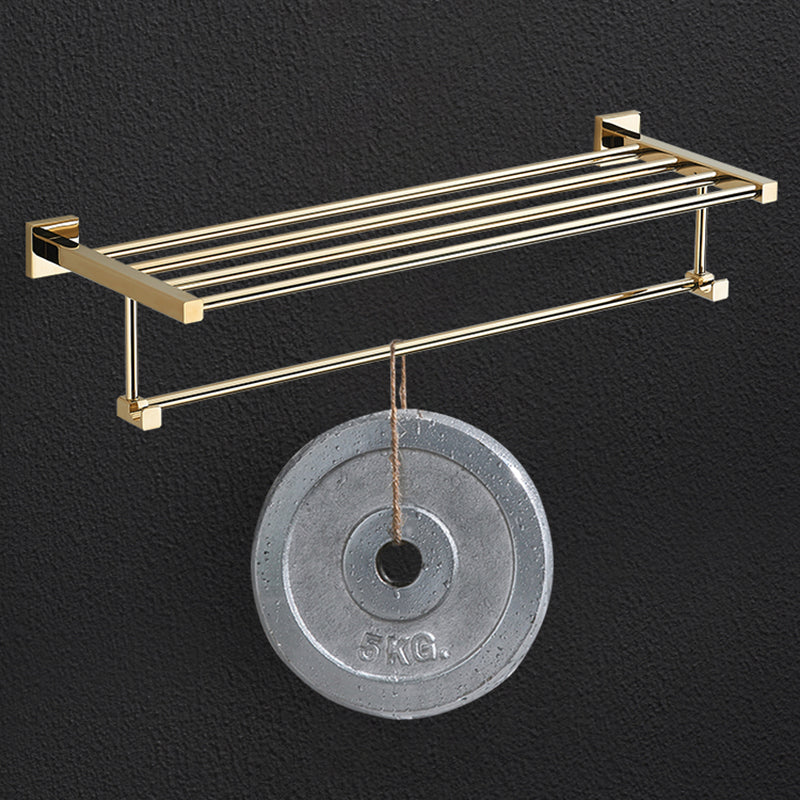 Polished Brass Classic Bathroom Accessory with Bath Shelf/Towel Bar & Paper Holder Clearhalo 'Bathroom Hardware Sets' 'Bathroom Hardware' 'Bathroom Remodel & Bathroom Fixtures' 'bathroom_hardware_sets' 'Home Improvement' 'home_improvement' 'home_improvement_bathroom_hardware_sets' 7160350