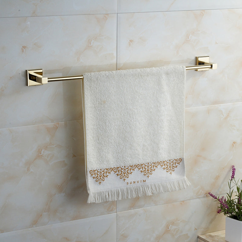 Polished Brass Classic Bathroom Accessory with Bath Shelf/Towel Bar & Paper Holder Single Bar Towel Bar Clearhalo 'Bathroom Hardware Sets' 'Bathroom Hardware' 'Bathroom Remodel & Bathroom Fixtures' 'bathroom_hardware_sets' 'Home Improvement' 'home_improvement' 'home_improvement_bathroom_hardware_sets' 7160361