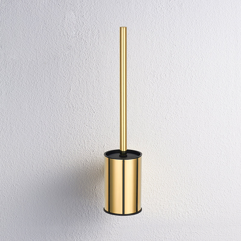 Polished Brass Classic Bathroom Accessory with Bath Shelf/Towel Bar & Paper Holder Toilet Brush (15"L) Clearhalo 'Bathroom Hardware Sets' 'Bathroom Hardware' 'Bathroom Remodel & Bathroom Fixtures' 'bathroom_hardware_sets' 'Home Improvement' 'home_improvement' 'home_improvement_bathroom_hardware_sets' 7160363