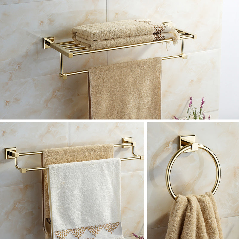 Modern Brushed Brass Bathroom Accessories Hardware Set with Towel