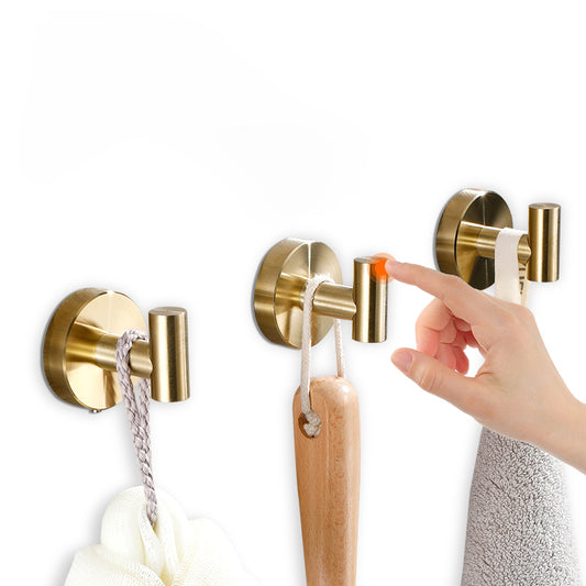 Modern Bathroom Accessory Set Metal Robe Hooks in Polished Chrome/Gold Clearhalo 'Bathroom Hardware Sets' 'Bathroom Hardware' 'Bathroom Remodel & Bathroom Fixtures' 'bathroom_hardware_sets' 'Home Improvement' 'home_improvement' 'home_improvement_bathroom_hardware_sets' 7160396