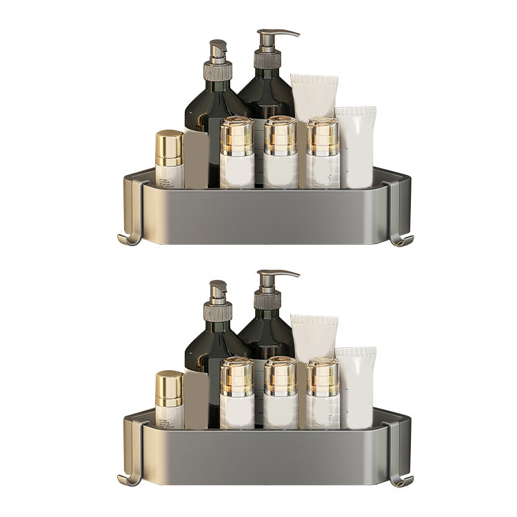 Matte Grey Bathroom Accessory Set Modern 3 - Piece Bath Shelf 2 Piece Set Triangular Bath Shelf Clearhalo 'Bathroom Hardware Sets' 'Bathroom Hardware' 'Bathroom Remodel & Bathroom Fixtures' 'bathroom_hardware_sets' 'Home Improvement' 'home_improvement' 'home_improvement_bathroom_hardware_sets' 7160416