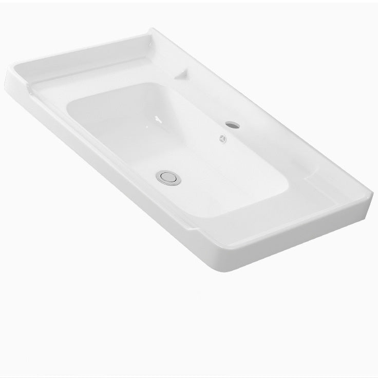 Vanity Sink White Wall Mounted Drawers Doors Faucet Ceramic Sink Vanity with Mirror Clearhalo 'Bathroom Remodel & Bathroom Fixtures' 'Bathroom Vanities' 'bathroom_vanities' 'Home Improvement' 'home_improvement' 'home_improvement_bathroom_vanities' 7160653