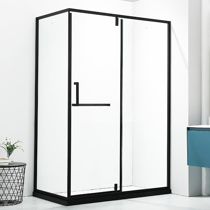 Black Rectangle Shower Enclosure Clear Tempered Glass Shower Enclosure Clearhalo 'Bathroom Remodel & Bathroom Fixtures' 'Home Improvement' 'home_improvement' 'home_improvement_shower_stalls_enclosures' 'Shower Stalls & Enclosures' 'shower_stalls_enclosures' 'Showers & Bathtubs' 7161277