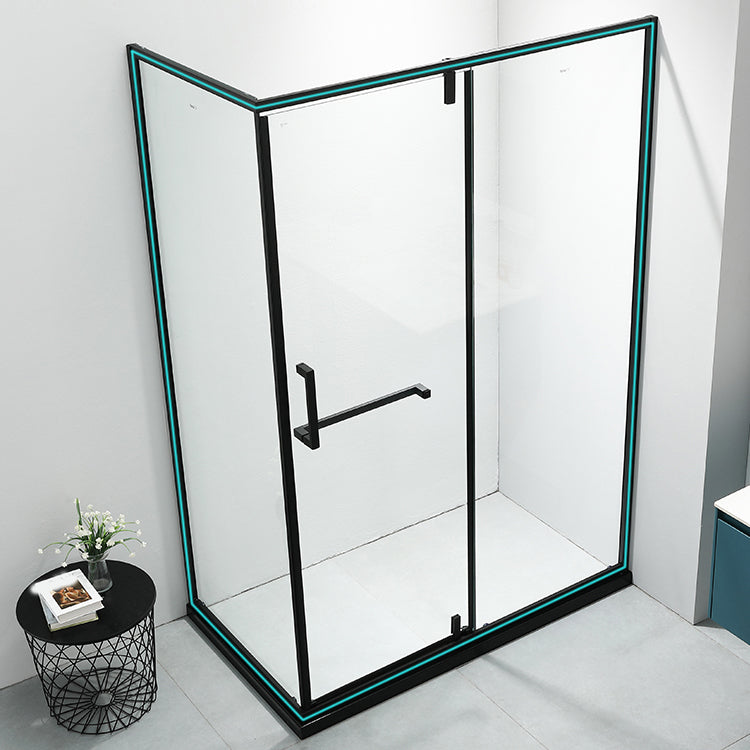 Black Rectangle Shower Enclosure Clear Tempered Glass Shower Enclosure Clearhalo 'Bathroom Remodel & Bathroom Fixtures' 'Home Improvement' 'home_improvement' 'home_improvement_shower_stalls_enclosures' 'Shower Stalls & Enclosures' 'shower_stalls_enclosures' 'Showers & Bathtubs' 7161279