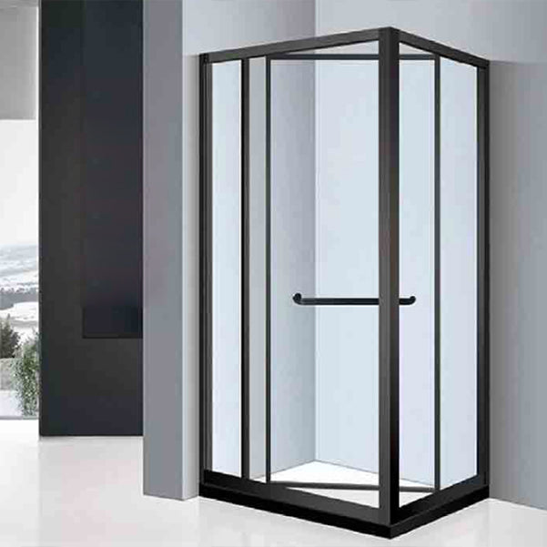 Rectangle Shower Enclosure Matt Black Tempered Glass Shower Enclosure Clearhalo 'Bathroom Remodel & Bathroom Fixtures' 'Home Improvement' 'home_improvement' 'home_improvement_shower_stalls_enclosures' 'Shower Stalls & Enclosures' 'shower_stalls_enclosures' 'Showers & Bathtubs' 7161399