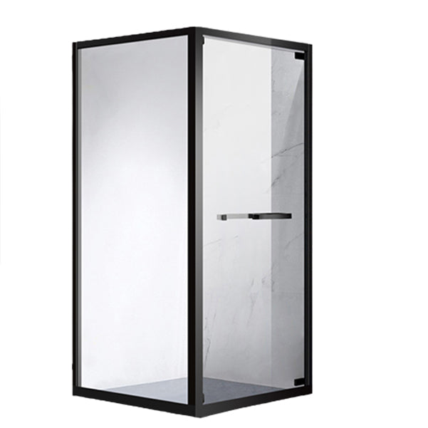 Rectangle Shower Enclosure Matt Black Tempered Glass Shower Enclosure Right Clearhalo 'Bathroom Remodel & Bathroom Fixtures' 'Home Improvement' 'home_improvement' 'home_improvement_shower_stalls_enclosures' 'Shower Stalls & Enclosures' 'shower_stalls_enclosures' 'Showers & Bathtubs' 7161404