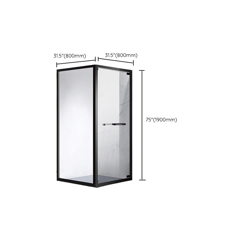 Rectangle Shower Enclosure Matt Black Tempered Glass Shower Enclosure Clearhalo 'Bathroom Remodel & Bathroom Fixtures' 'Home Improvement' 'home_improvement' 'home_improvement_shower_stalls_enclosures' 'Shower Stalls & Enclosures' 'shower_stalls_enclosures' 'Showers & Bathtubs' 7161410